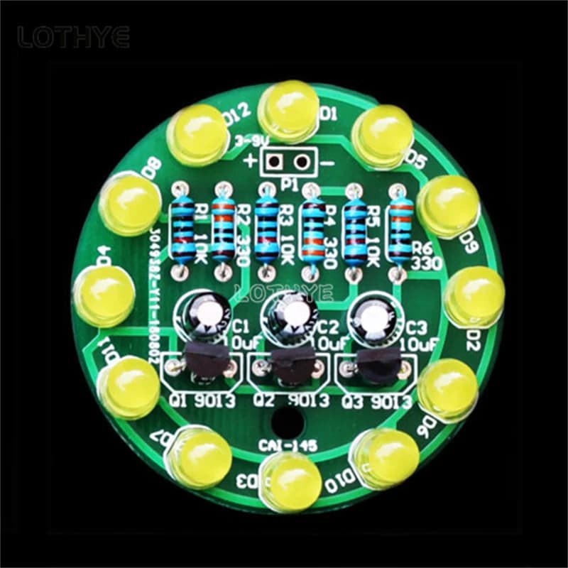 Kit électronique de lampe à eau ronde à LED, bricolage, triode, pièces lumineuses de sport, entraîne