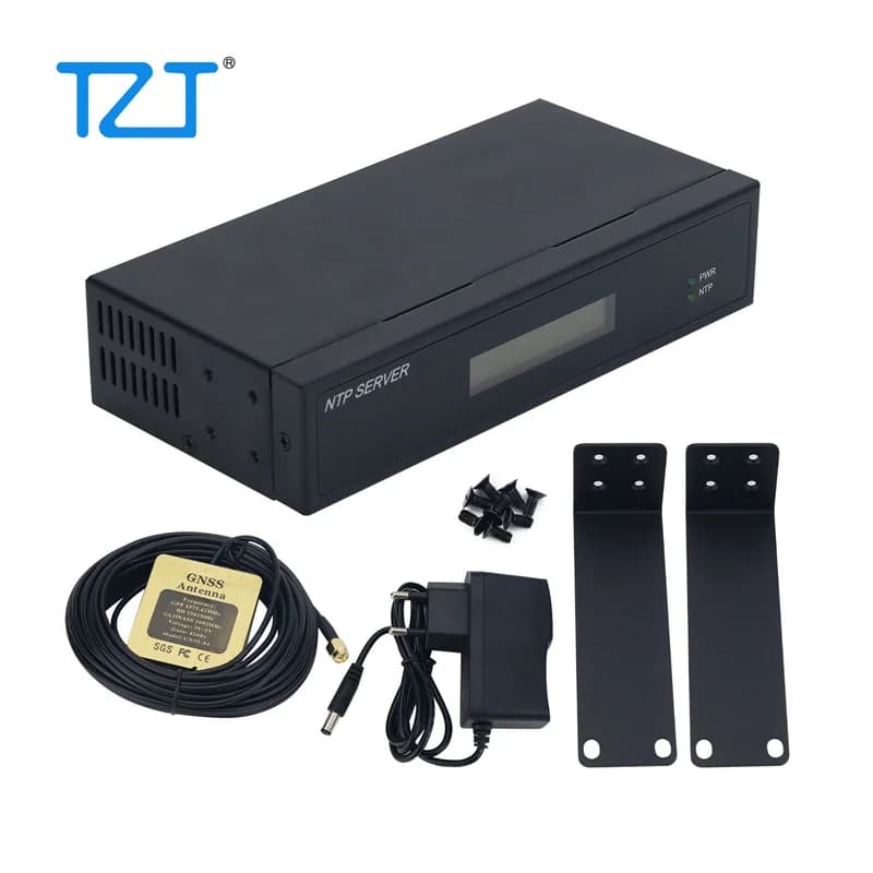 Serveur NTP TZT TF-NTP-LITE + antenne 10m/30m serveur de temps réseau avec écran 2 Ports réseau pris