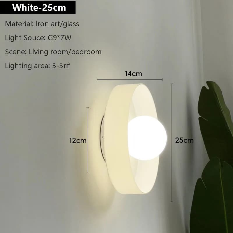 Applique Murale Minimaliste Ronde en Verre, Luminaire Décoratif de Plafond pour Chambre à Coucher, S
