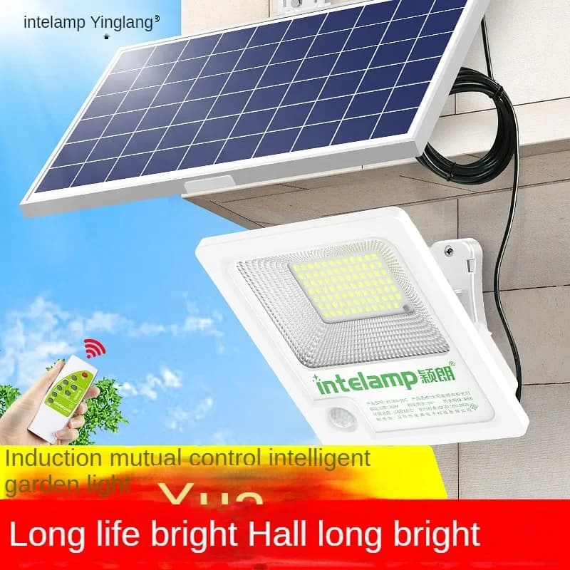 Projecteurs solaires Intelamp 12000mah 3000LM pour extérieur IP65 avec un panneau solaire plus grand