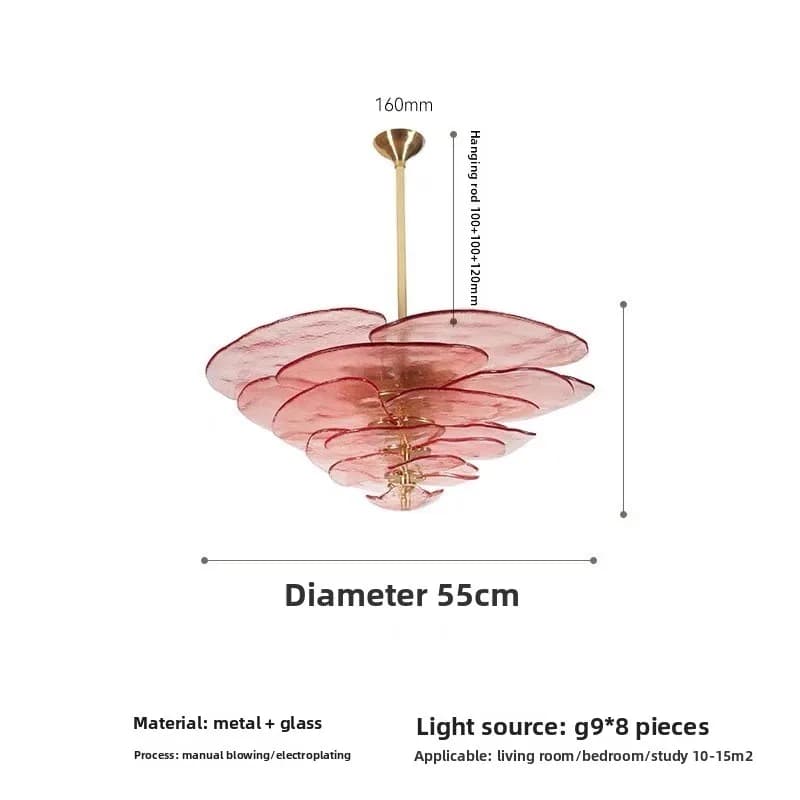 Lustre de chambre italien rose 2025, style rétro français, pour bureau, salon, salle à manger, lampe