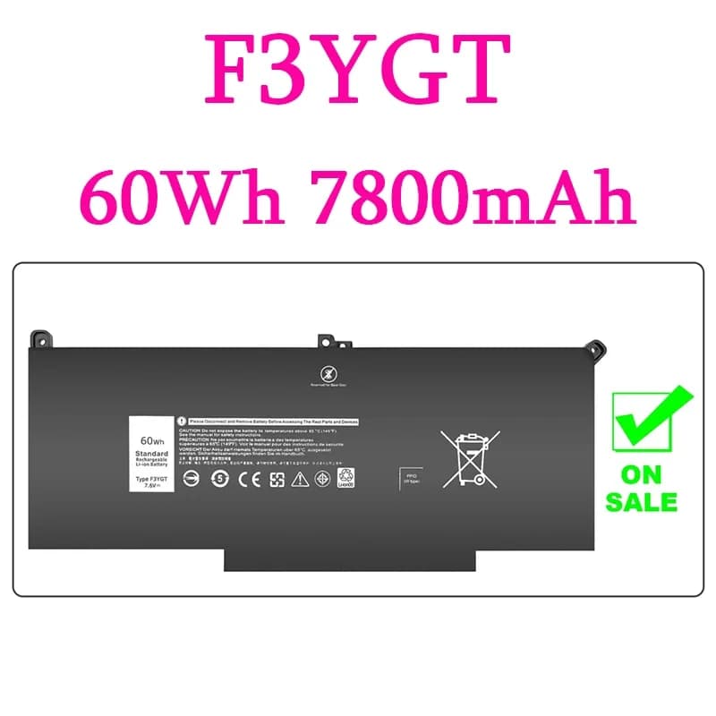 Damaite F3YGT pour batterie Dell Latitude 7480 12 13 7000 7280 7290 E7280 E7290 E7380 E7390 7000 738