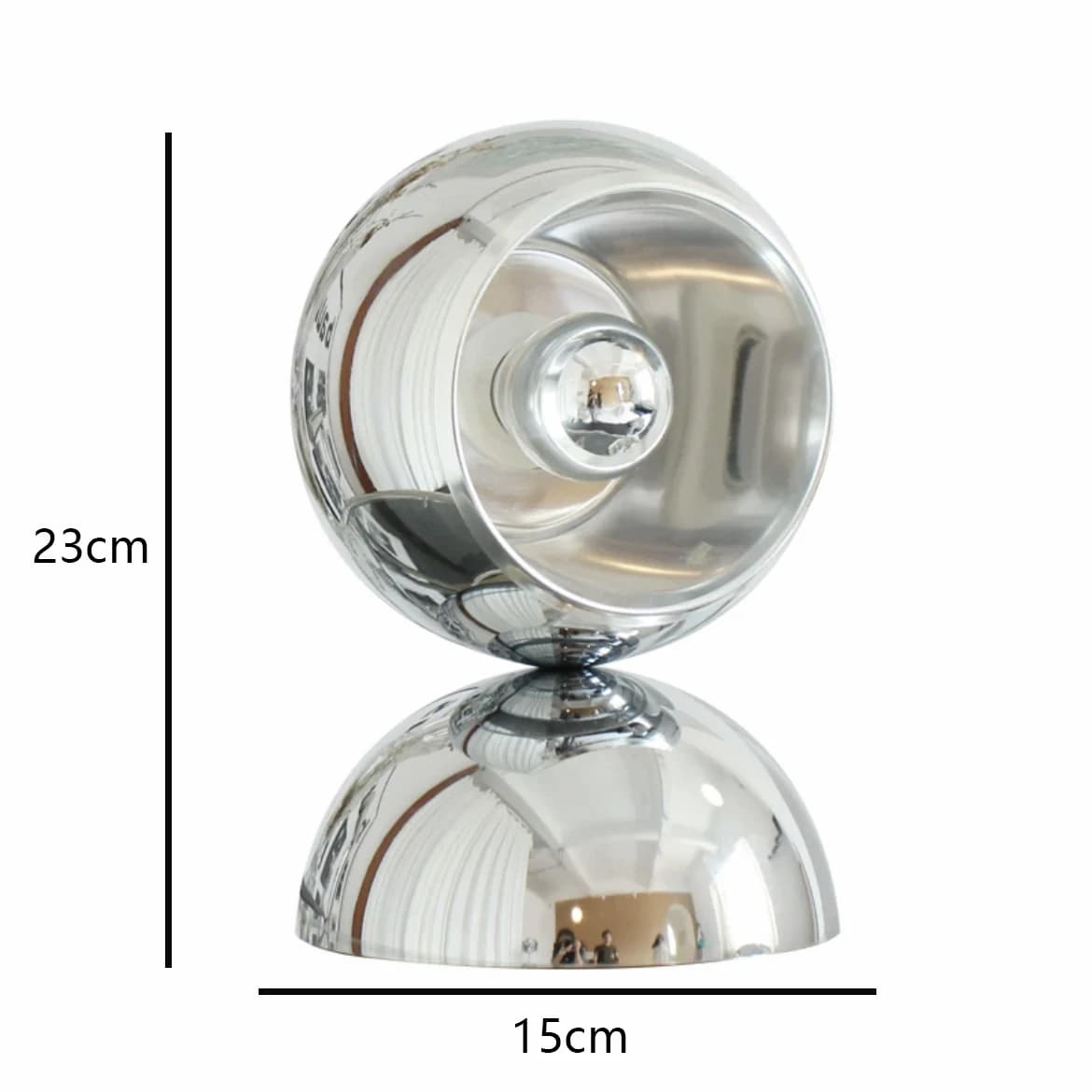 Lampe LED autoportante en métal chromé, design artistique minimaliste, luminaire décoratif d'intérie