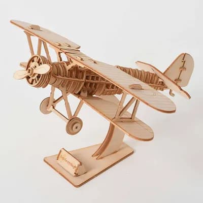 Puzzle 3D en bois à assembler, découpe laser, bateau à voile, biplan, locomotive à vapeur, train, jo