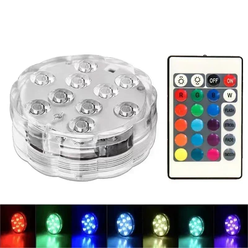 Lumière de piscine avec lumières d'étang télécommandées, lampe Led Submersible étanche IP68, baignoi