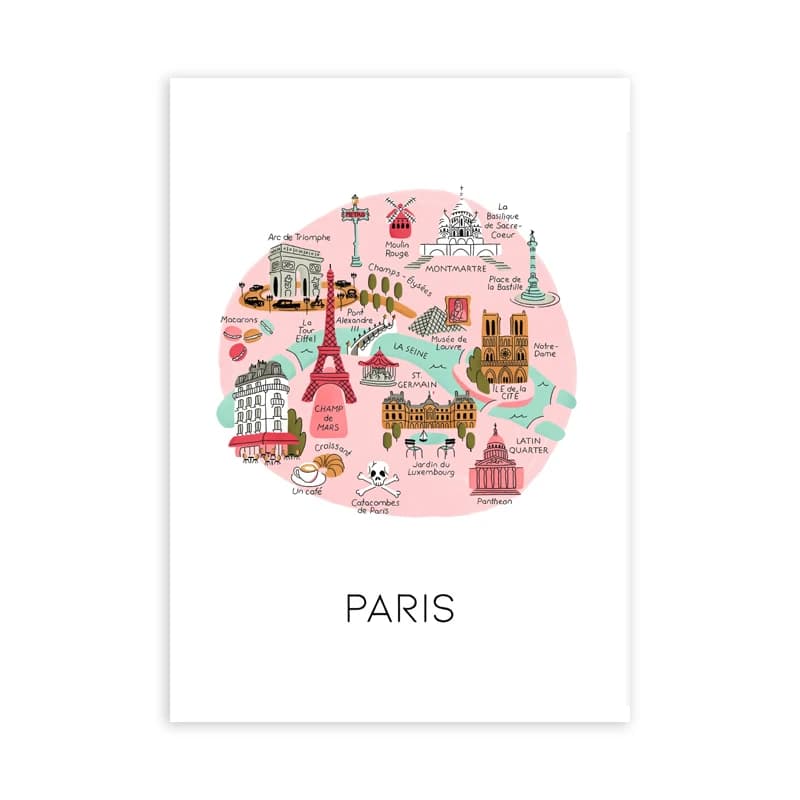 Londres Paris New York ville Architecture carte Art imprime Illustration nordique affiches voyage mo