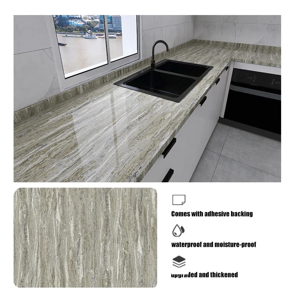 Panneau de dosseret auto-adhésif imperméable à motif de marbre, 40CM, autocollants muraux de décorat