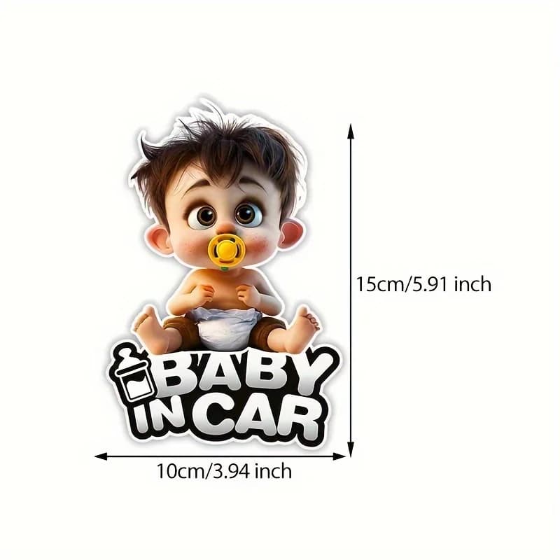 Autocollant de signe de sécurité pour voiture, autocollant d'avertissement mignon pour garçons et fi