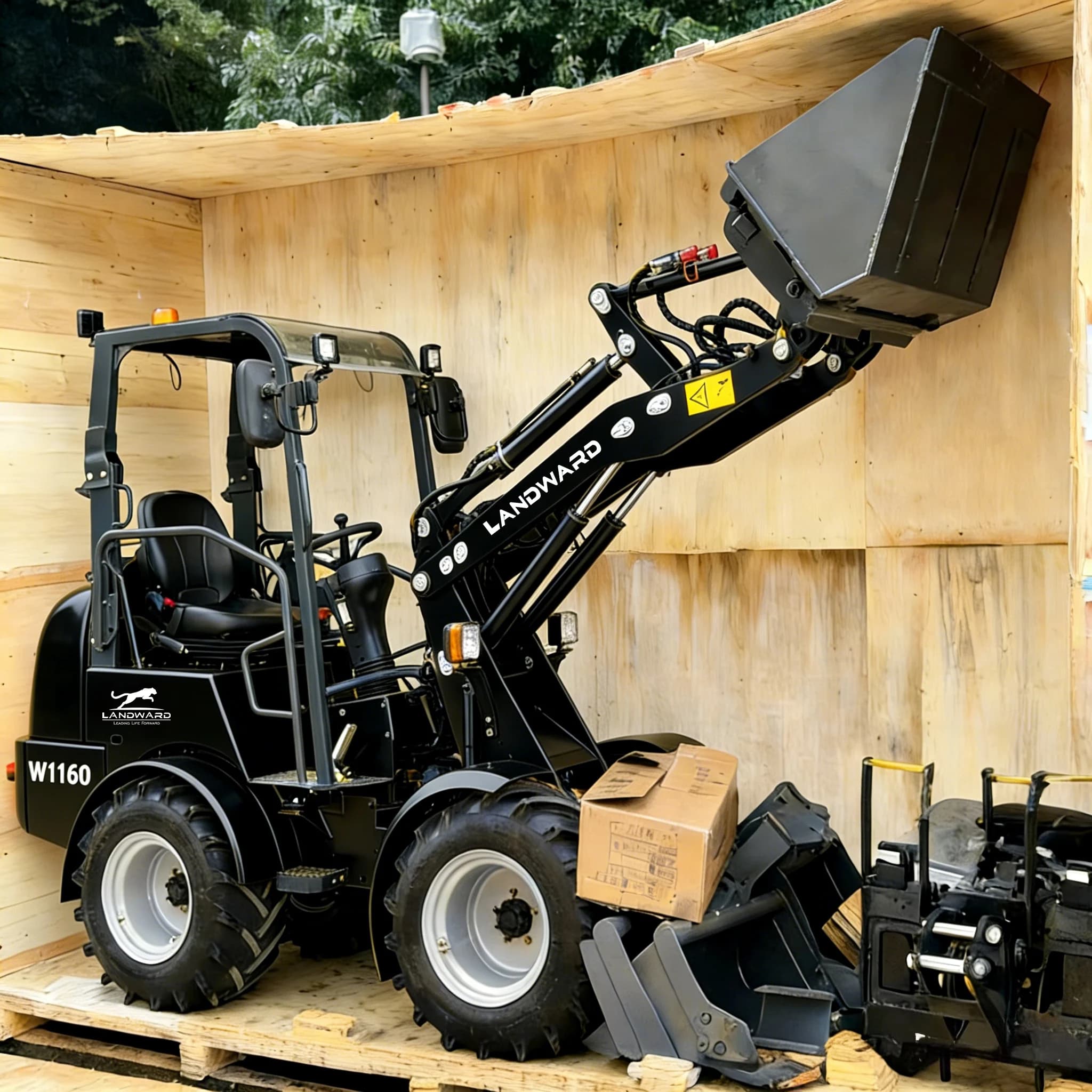 Chargeuse compacte Landward W1160 2570KG, chargeuse sur pneus diesel 2 tonnes, moteur Euro 5, mini-c