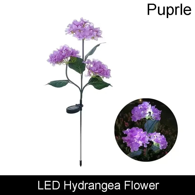 Lampe solaire LED pour pelouse en forme d'hortensia, piquet lumineux solaire pour fleurs, idéal pour