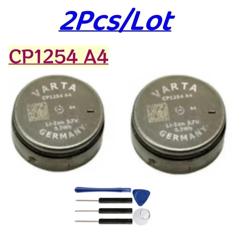 Varta CP1254 A4 3.7V Li-ion 0.3Wh 70mAh, batterie rechargeable haute capacité, remplacement LIR1254,