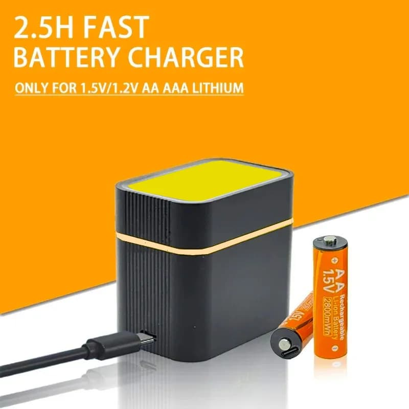 Chargeur de batterie 4+4 emplacements, indicateur LED intelligent, chargeur USB pour piles rechargea