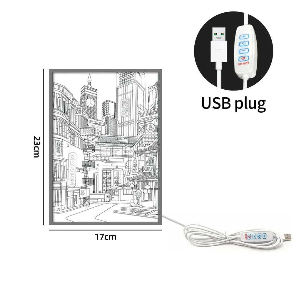 Lampe de nuit LED HD avec prise USB, fonction de gradation, décorations romantiques pour la maison, 