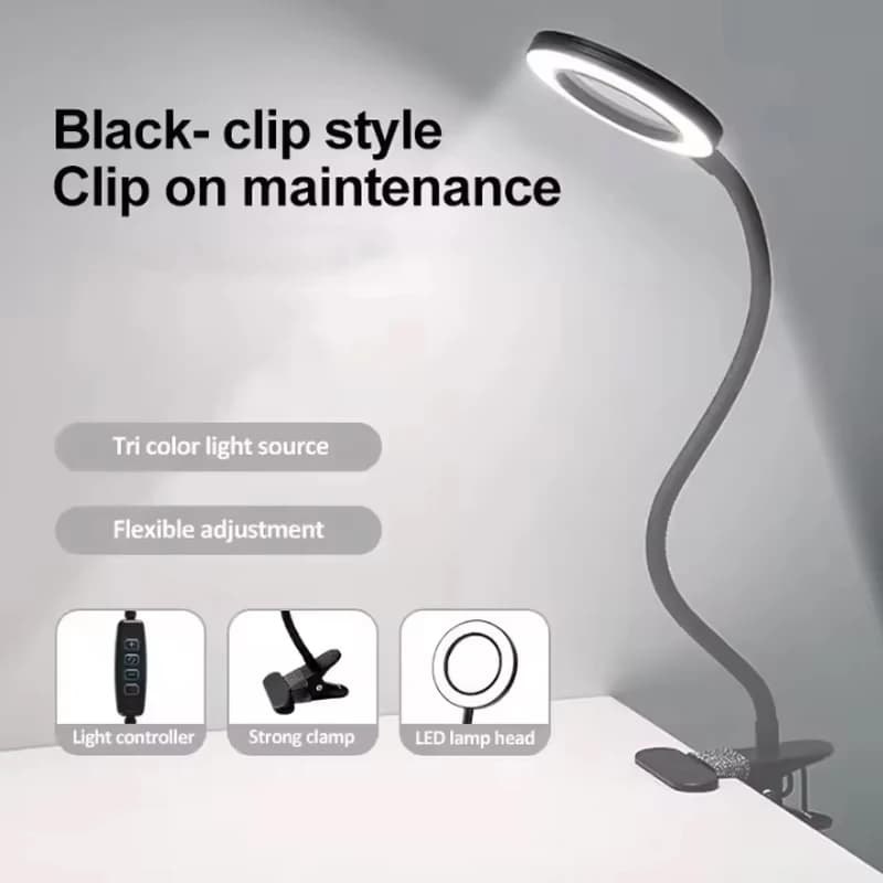 Lampe de bureau LED 3 couleurs, une lampe de bureau en verre flexible qui s'adapte, utilisée pour la