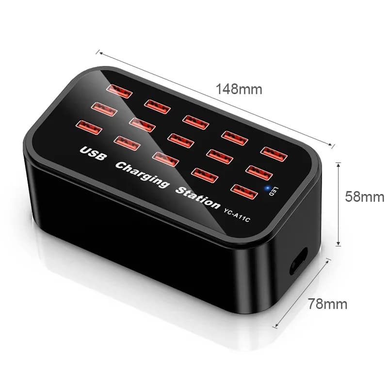 Station de Charge USB 100W 20A 10/15/16/20 Ports, HUB de Charge rapide pour téléphone, support de ch