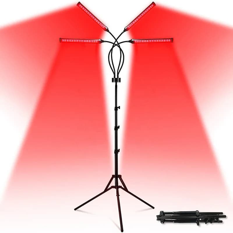Lampe de luminothérapie rouge avec support réglable, puce 3 en 1 660 et 850 nm, dispositif de lumino