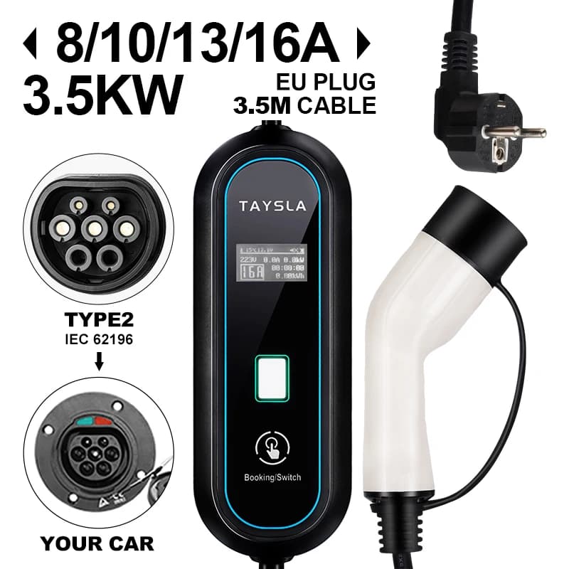 TAYSLA-Chargeur de voiture électrique domestique, chargeur EV portable, câble de charge pour véhicul