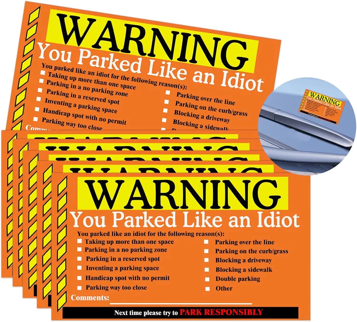 Autocollant d'affaires "You gared Like an Idiot", 150x2, pour multi-marriage, notes de stationnement