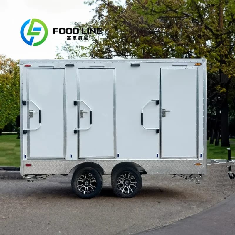 Prix d'usine – Toilettes et douches mobiles de luxe Dixi avec WC – Remorque de salle de bain portabl