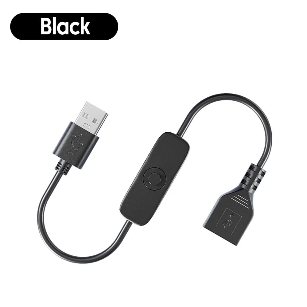 Câble USB avec interrupteur marche/arrêt, rallonge pour lampe USB, ventilateur USB, ligne d'alimenta