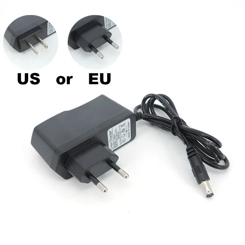Chargeur AC DC 12.6V 1A 2A, adaptateur mural d'alimentation 12 V Volt 5.5x2.5MM 12.6 V 2 A pour batt