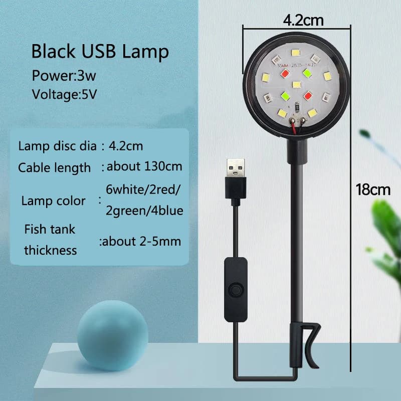 Lampe LED étanche pour aquarium, poisson précieux, lampe sous-marine, décor d'aquariums, plante, min