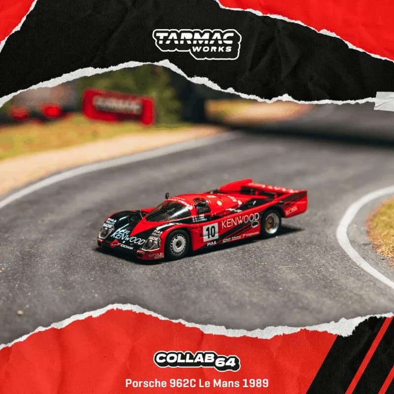 TW 1:64 962C Le Mans 1989 #   10 modèles de voitures de course en alliage Le Mans, ornement statique