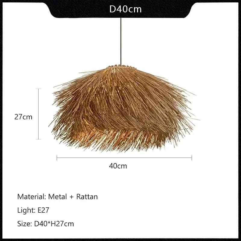 Lampe suspendue en rotin tissé à la main pour plafond magasin Bar herbe lampes suspendues japon salo
