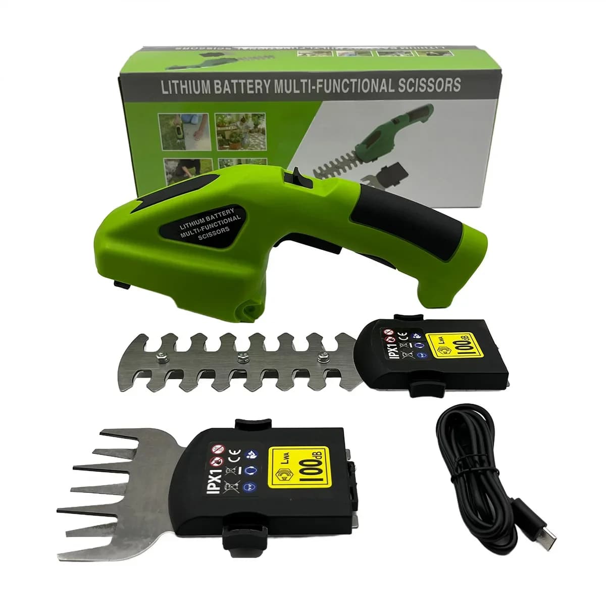 Taille-haie électrique sans fil 2 en 1, Rechargeable, portable, pour pelouse domestique, désherbage,