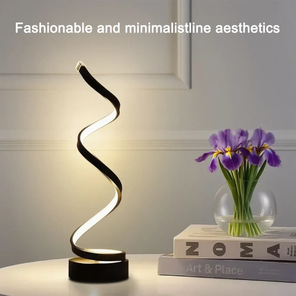 Lampe de table LED en spirale à intensité variable, adaptée au salon, à la chambre à coucher, à la s