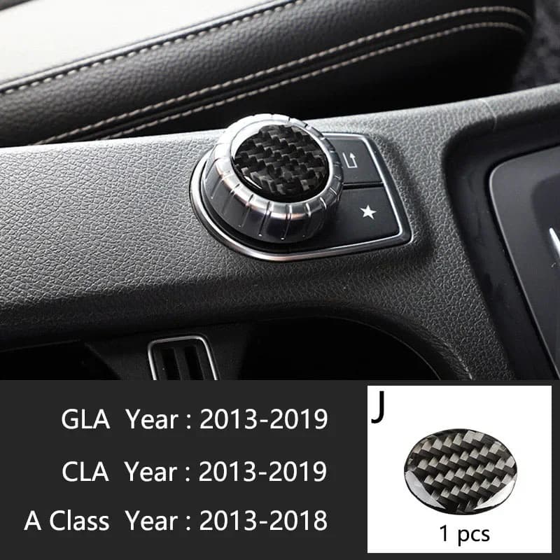 Panneau de boutons intérieur en Fiber de carbone, couverture décorative, moulage collé pour Mercedes