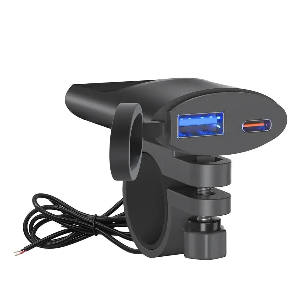 Chargeur rapide USB-C pour moto, 30W, étanche IP67, prise de guidon 12V-24V avec interrupteur automa