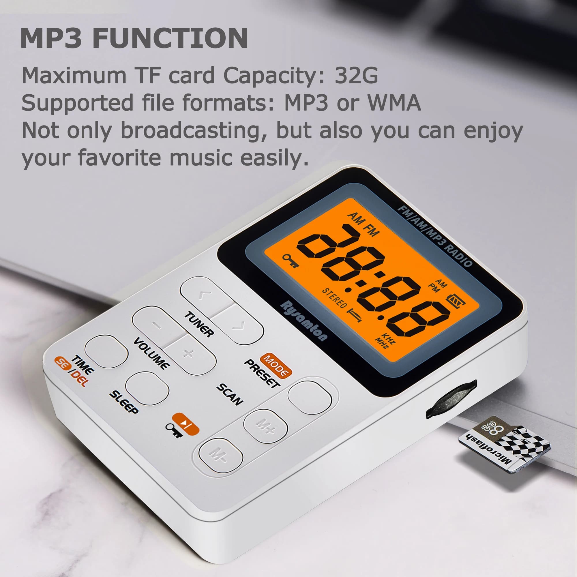 Radio portable Rysamton avec batterie aste, radio de poche AM/FM, meilleure réception, grands écrans