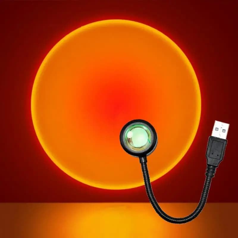 Lampe de projection arc-en-ciel RGB, lampe d'ambiance décorative USB, rotative multi-angles, pour la