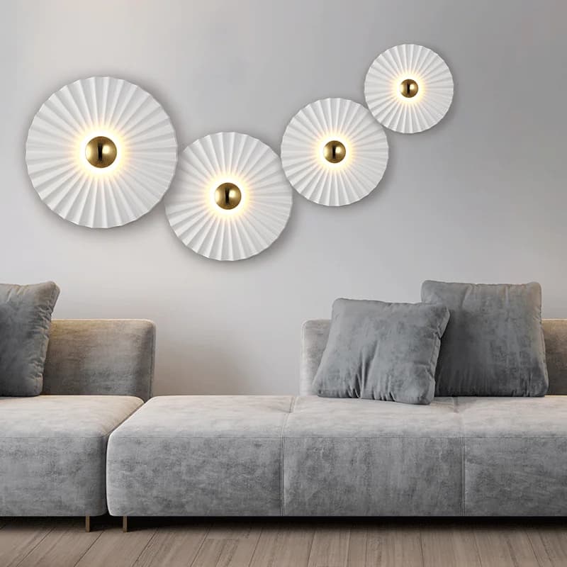 Éclairage d'intérieur Applique murale de luxe blanche en forme de feuille de Lotus, style nordique, 