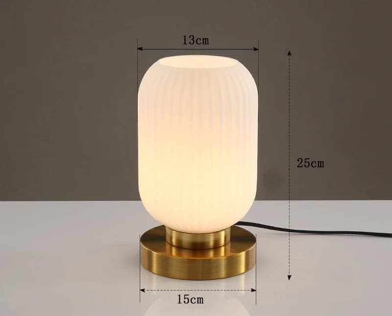 Lampe de table nordique moderne en verre blanc, bleu, ambre, gris fumé, pour bureau, bureau, chambre