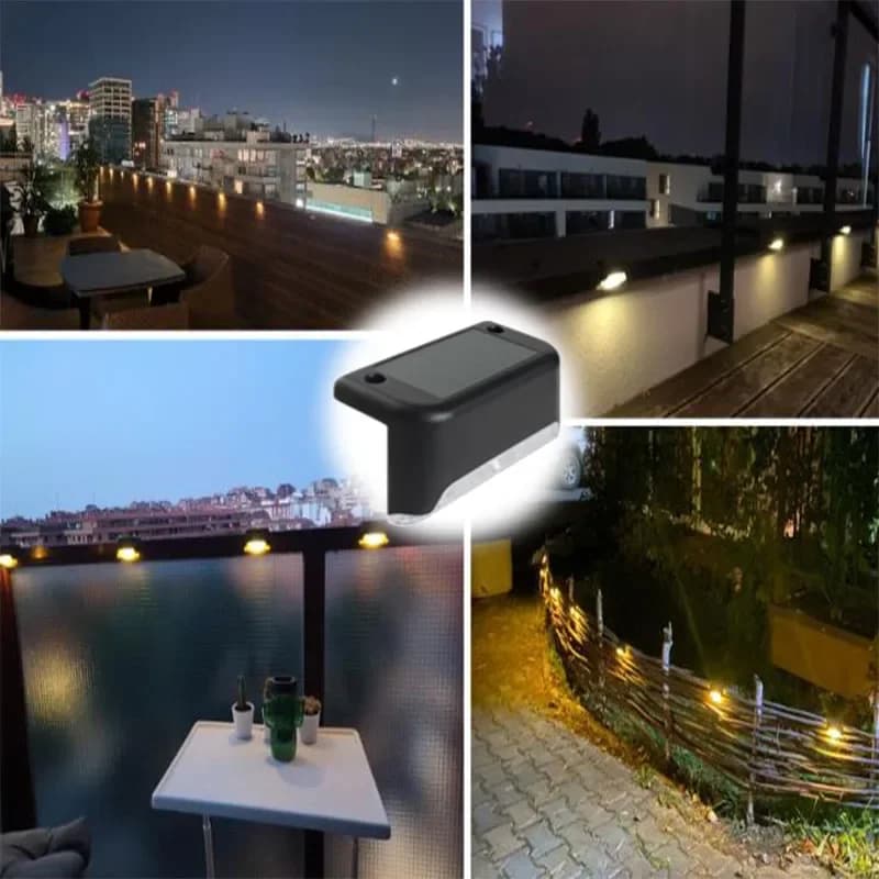 Blanc chaud LED solaire étape lampe chemin escalier extérieur jardin lumières étanche balcon lumière