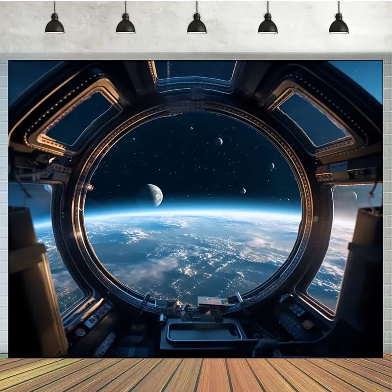 1 fond de photographie de planète spatiale de science-fiction, décoration de maison, décoration de s