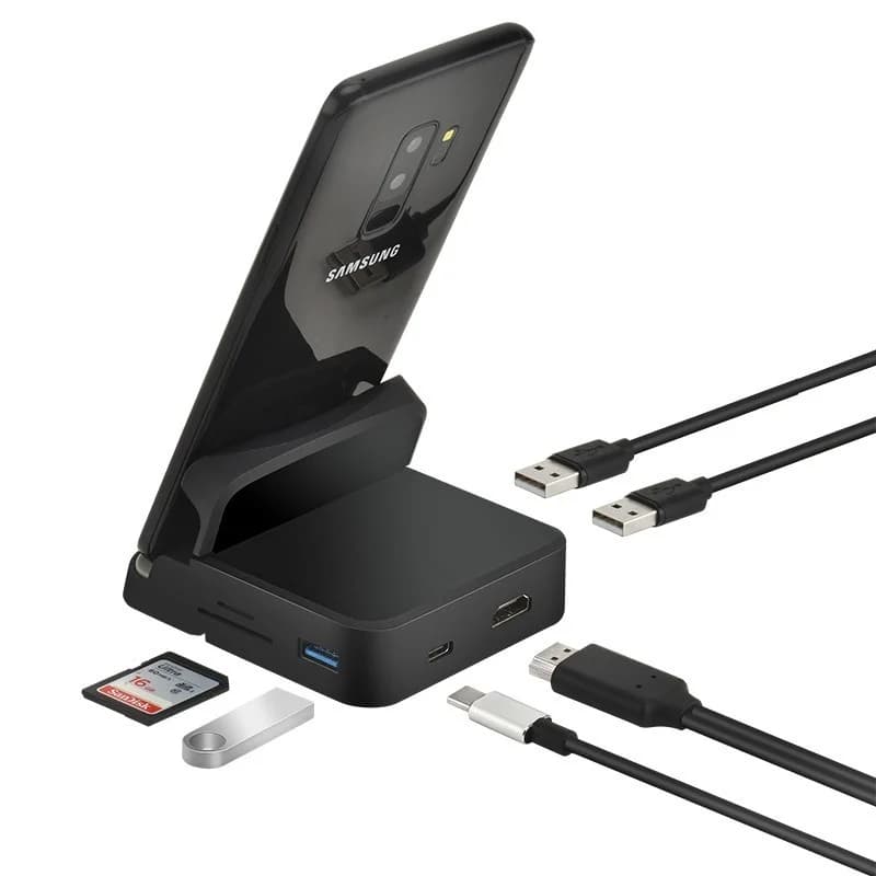 Station d'accueil HUB 8 en 1 de Type C, support de téléphone, Station Dex Pad, USB C vers HDMI, Kit 