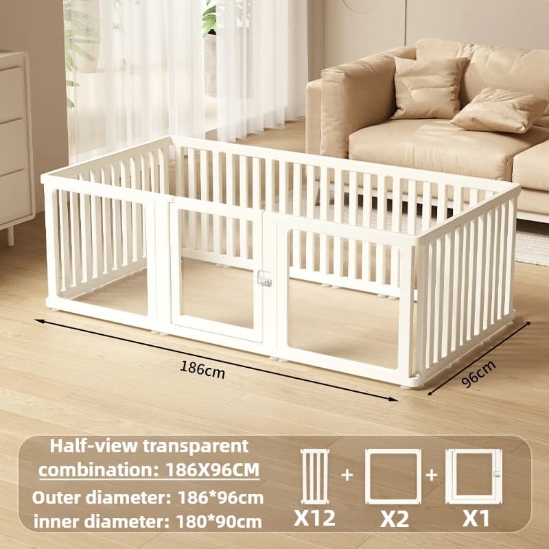 Parc d'intérieur pour chien, Cage avec porte, grandes clôtures portables pour chiens, panneau Transp