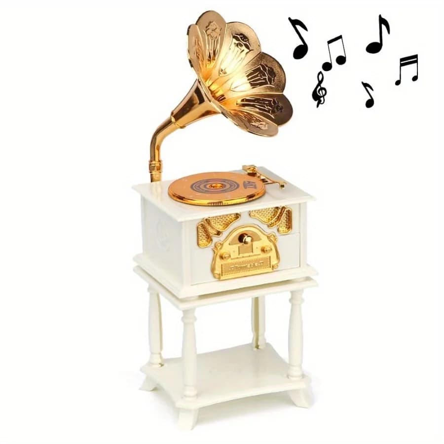 Boîte à Musique Rétro Gramophone, 1 Pièce, Mini Style Classique et Nostalpique, Design Exquis
