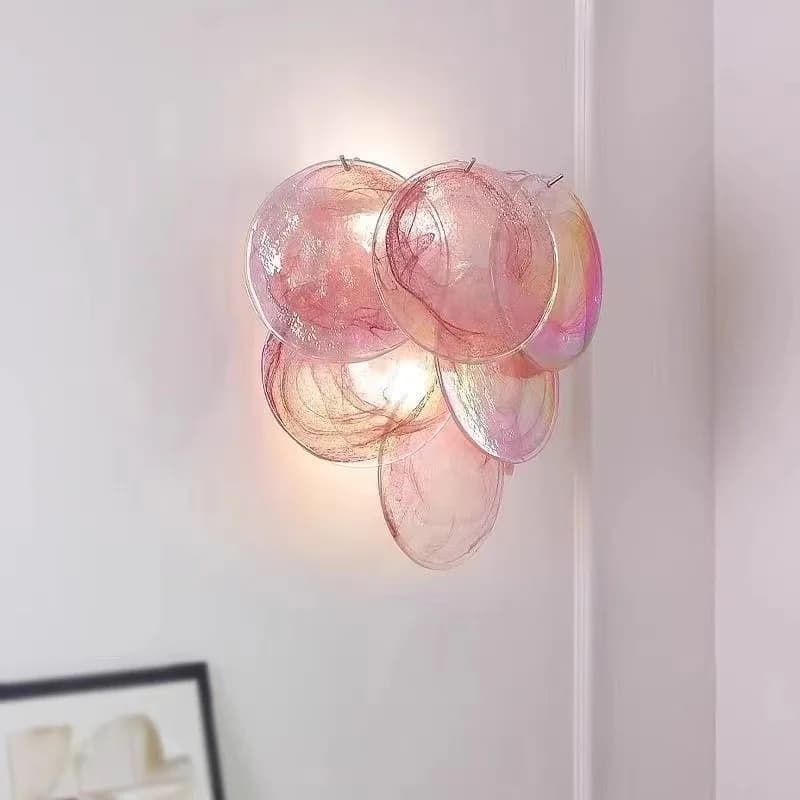 Lampe suspendue en verre rose, salon, salle à manger, chambre à coucher, lampe suspendue luxueuse, l