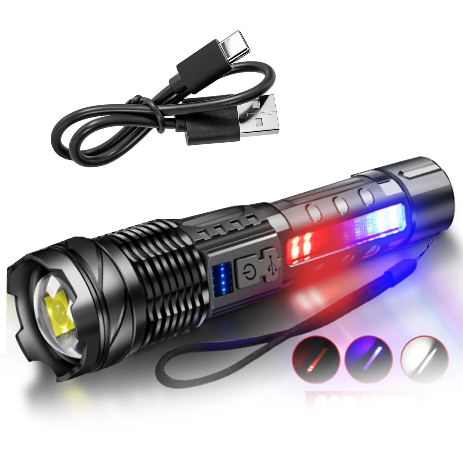 Lampes de poche LED haute puissance, longue portée 150M, torche super lumineuse, rechargeable, étanc