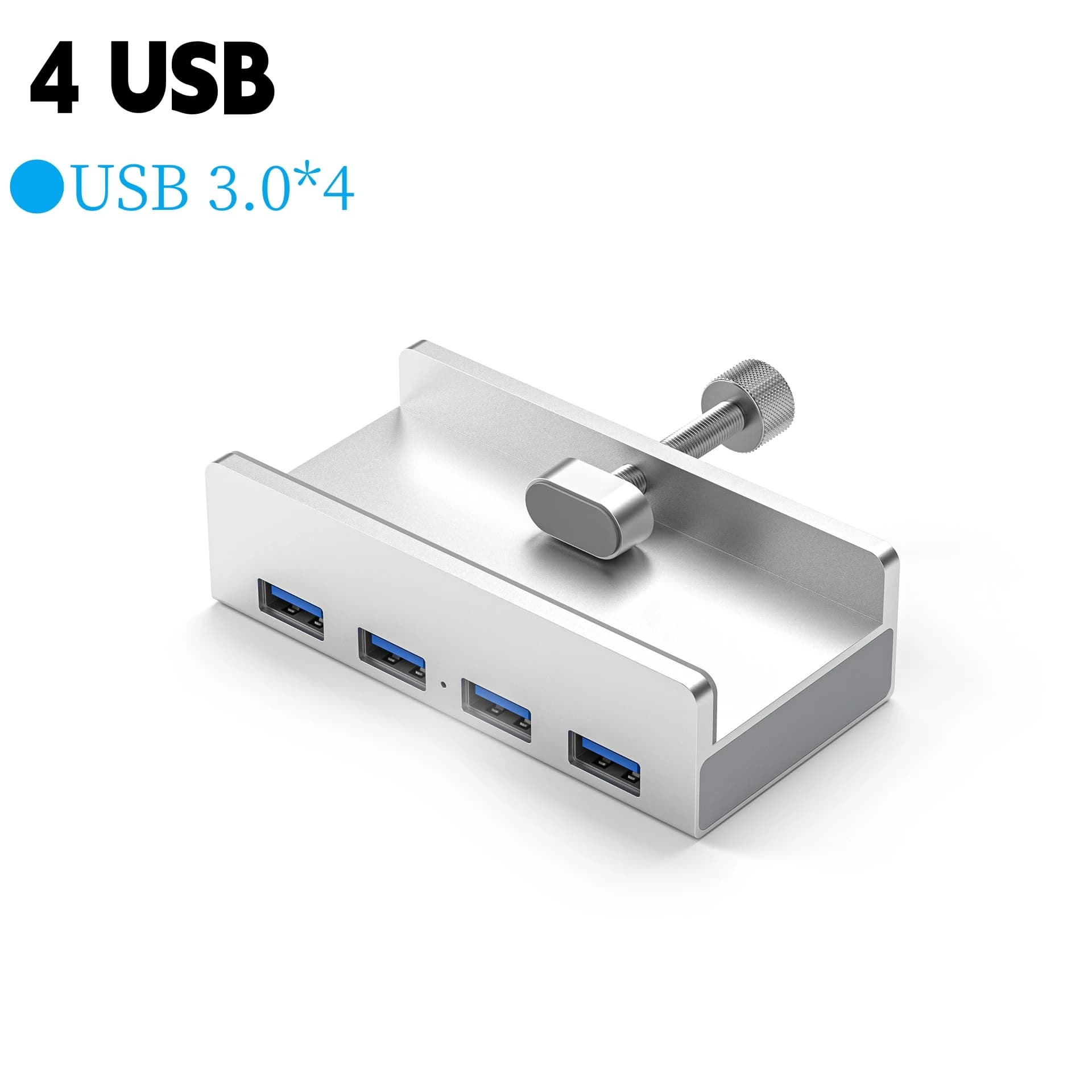 Station d'accueil externe en aluminium à 4 Ports, USB 3.0 Type C Clip HUB avec alimentation, emplace