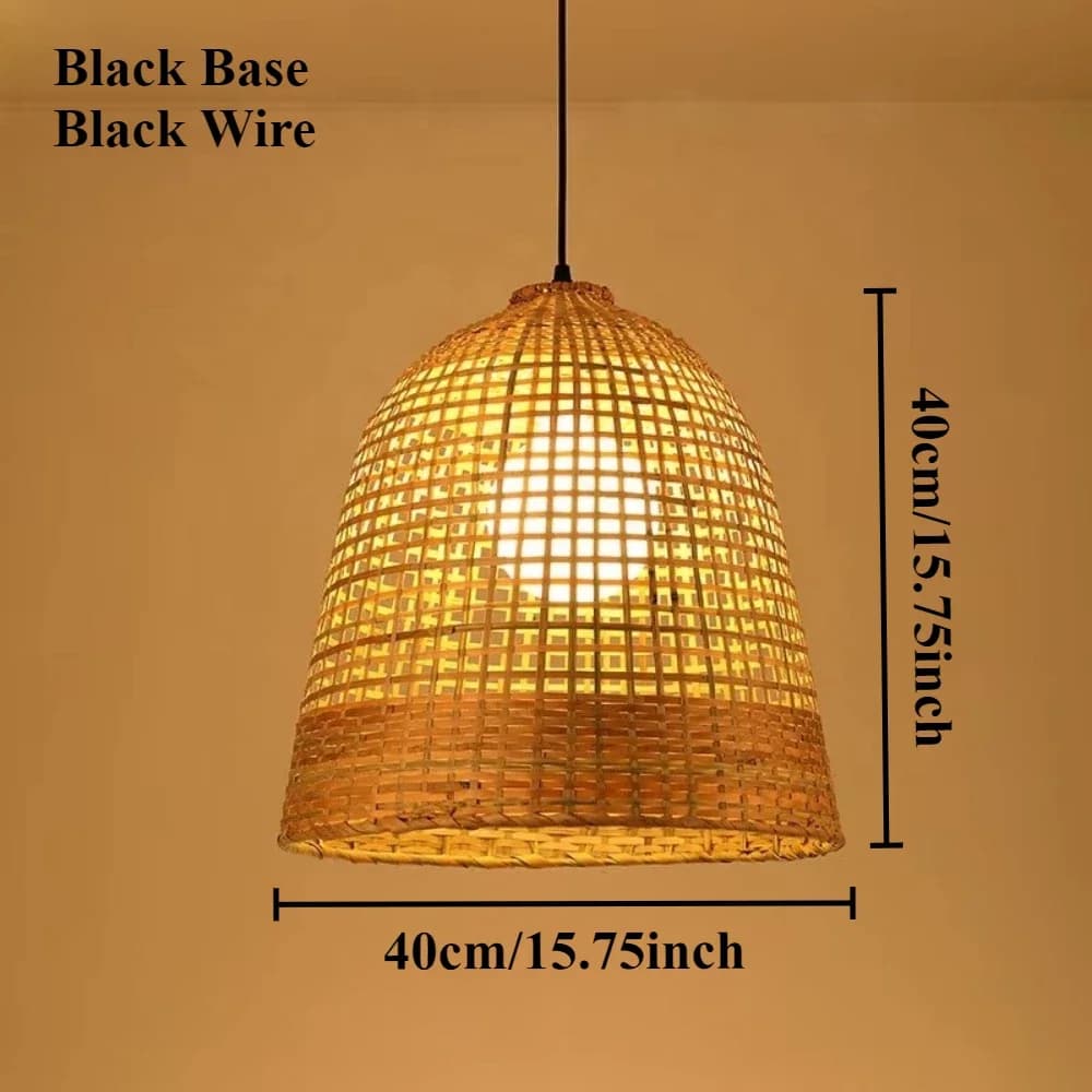 Abat-jour en rotin et osier de bambou, lampes suspendues rustiques, tissage suspendu pour Restaurant