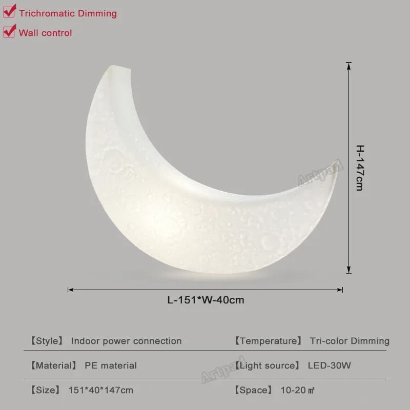 Phase de lune lampadaire LED pour salon chambre étanche réglable lumière sur pied pour canapé balcon