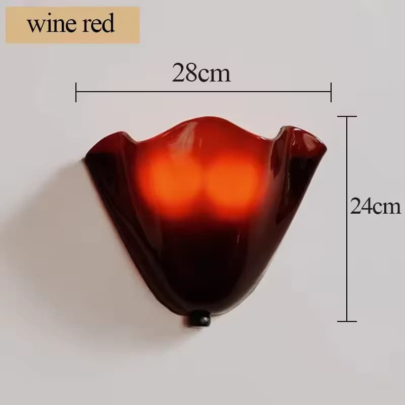 Lampe murale rétro en verre coloré en forme de coquille, pour décoration intérieure de salon, chambr