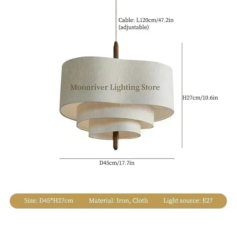 Îlot de cuisine pendentif lumières Wabi Sabi Led plafond Lustre japon tissu plafonnier salon décorat
