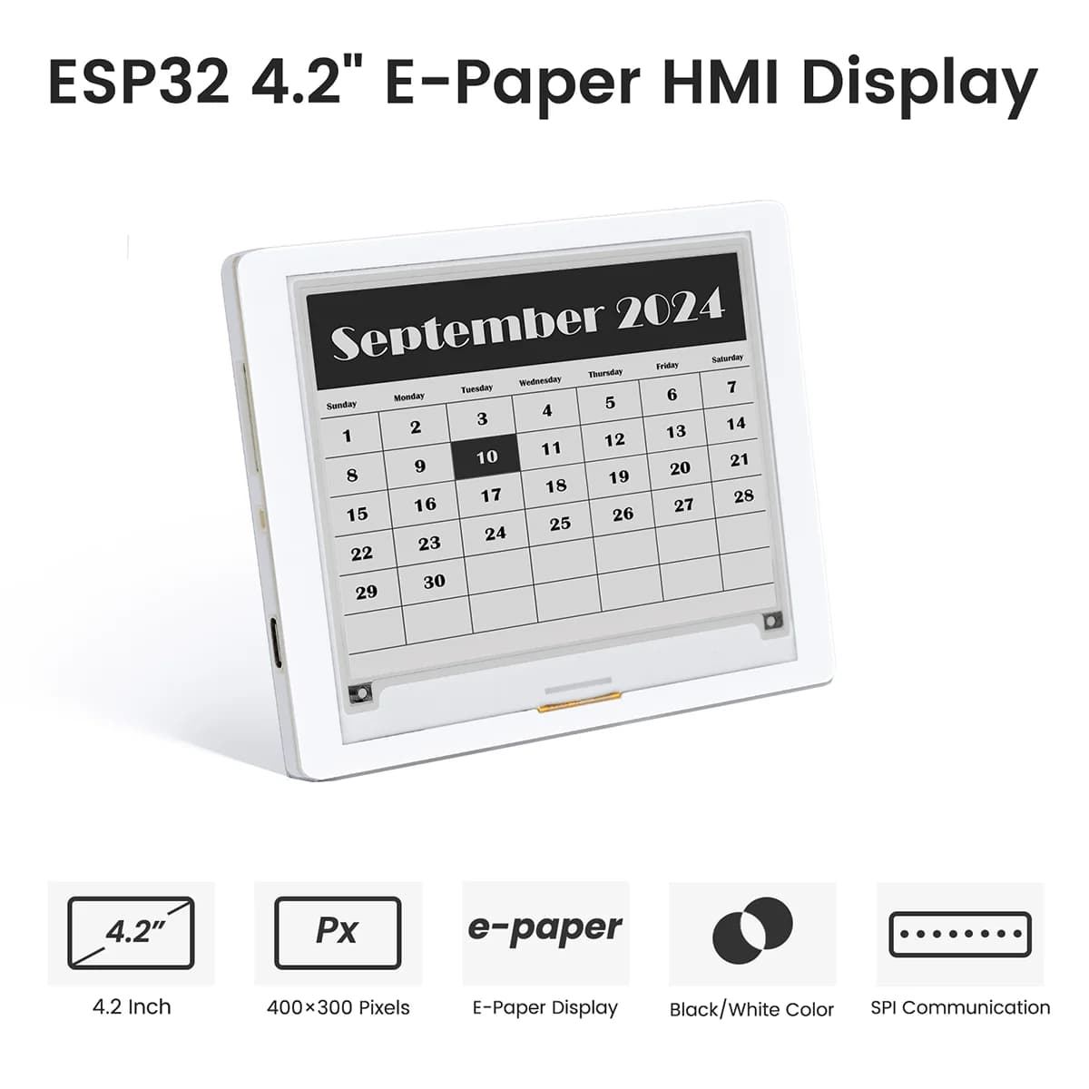 CrowPanel 4.2 pouces e-paper e-ink 400*300 ESP32-S3 HMI affichage noir/blanc entraîné par une Interf