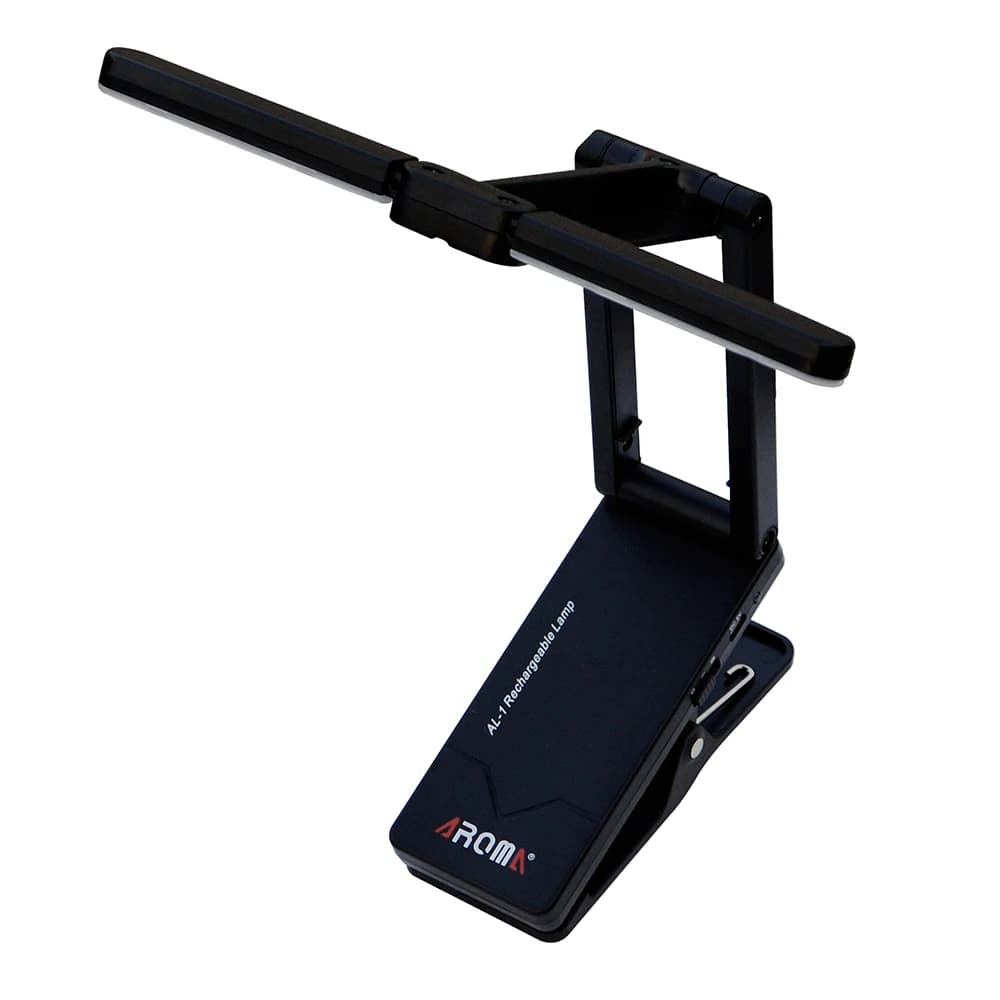 Aroma AL-1 pupitre lumière pince sur feuille LED Rechargeable lampe de lecture USB feuille de musiqu